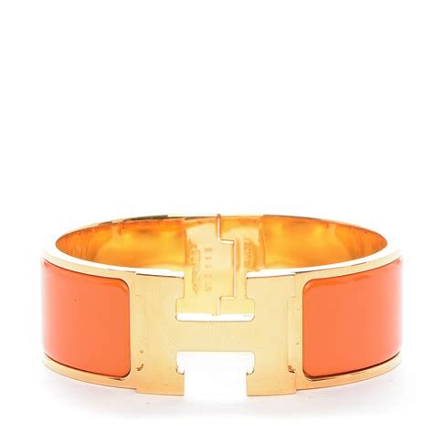 HERMES Enamel Print Wide Clic Clac H Bracelet PM